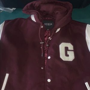Brand new Guess Varsity removable hooded jacket
